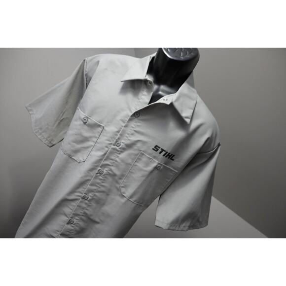 STIHL Button Up Work Shirt Polyester Cotton Red Kap Short Sleeve Mens Sz XL NWT - Picture 4 of 10